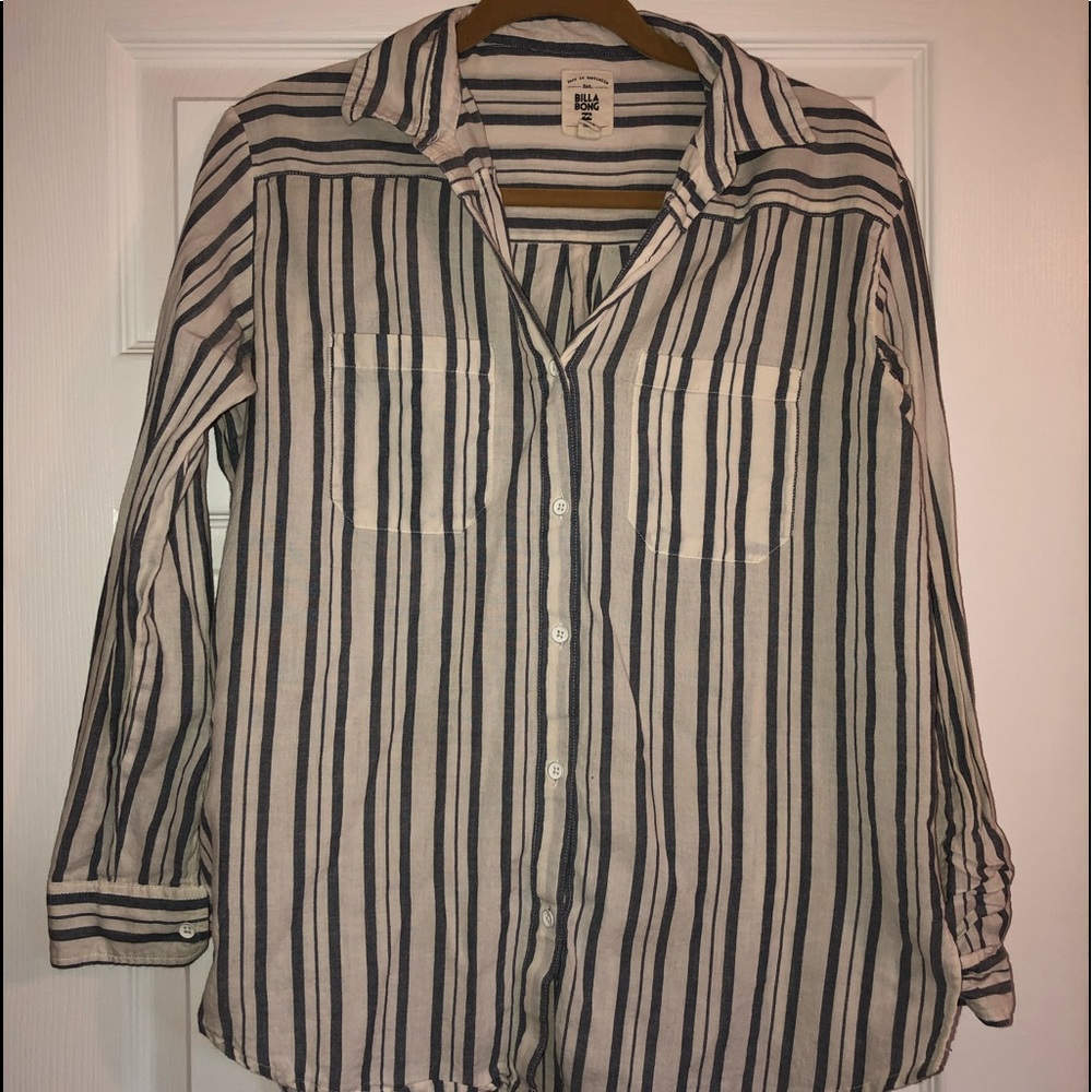 Billabong striped button down shirt